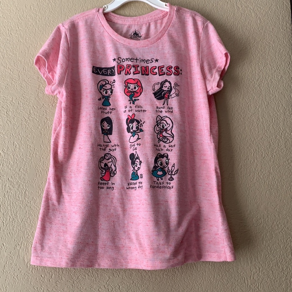 Disney Princess shirt, pink Large 10/12